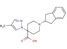 1-(2,3-dihydro-1H-inden-2-yl)-4-(4-methyl-1H-pyrazol-1-yl)piperidine-4-carboxylic acid