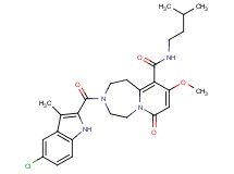 3-[(5-chloro-3-methyl-1H-indol-2-yl)carbonyl]-9-methoxy-N-(3-methylbutyl)-7-oxo-1,2,3,4,5,7-hexahydropyrido[1,2-d][1,4]diazepine-10-carboxamide