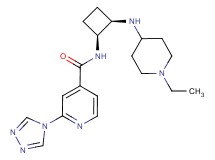 N-{(1S*,2R*)-2-[(1-ethyl-4-piperidinyl)amino]cyclobutyl}-2-(4H-1,2,4-triazol-4-yl)isonicotinamide