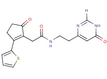 N-[2-(6-oxo-1,6-dihydropyrimidin-4-yl)ethyl]-2-[5-oxo-2-(2-thienyl)cyclopent-1-en-1-yl]acetamide