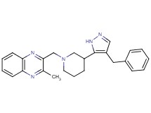 2-{[3-(4-benzyl-1H-pyrazol-5-yl)-1-piperidinyl]methyl}-3-methylquinoxaline