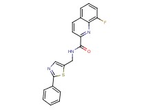 8-fluoro-N-[(2-phenyl-1,3-thiazol-5-yl)methyl]-2-quinolinecarboxamide