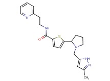 5-{1-[(3-methyl-1H-pyrazol-5-yl)methyl]-2-pyrrolidinyl}-N-[2-(2-pyridinyl)ethyl]-2-thiophenecarboxamide
