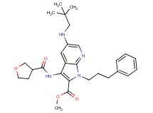 methyl 5-[(2,2-dimethylpropyl)amino]-1-(3-phenylpropyl)-3-[(tetrahydro-3-furanylcarbonyl)amino]-1H-pyrrolo[2,3-b]pyridine-2-carboxylate