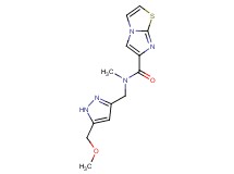 N-{[5-(methoxymethyl)-1H-pyrazol-3-yl]methyl}-N-methylimidazo[2,1-b][1,3]thiazole-6-carboxamide