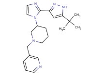 3-({3-[2-(5-tert-butyl-1H-pyrazol-3-yl)-1H-imidazol-1-yl]piperidin-1-yl}methyl)pyridine