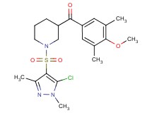 {1-[(5-chloro-1,3-dimethyl-1H-pyrazol-4-yl)sulfonyl]-3-piperidinyl}(4-methoxy-3,5-dimethylphenyl)methanone