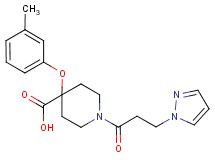 4-(3-methylphenoxy)-1-[3-(1H-pyrazol-1-yl)propanoyl]piperidine-4-carboxylic acid