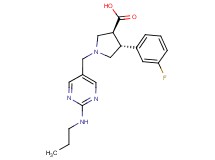 (3S*,4R*)-4-(3-fluorophenyl)-1-{[2-(propylamino)pyrimidin-5-yl]methyl}pyrrolidine-3-carboxylic acid