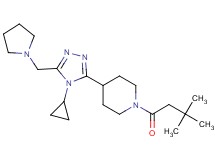 4-[4-cyclopropyl-5-(pyrrolidin-1-ylmethyl)-4H-1,2,4-triazol-3-yl]-1-(3,3-dimethylbutanoyl)piperidine