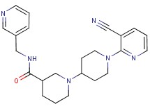 1'-(3-cyanopyridin-2-yl)-N-(pyridin-3-ylmethyl)-1,4'-bipiperidine-3-carboxamide