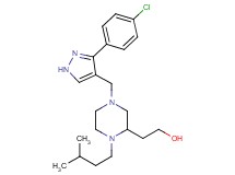 2-[4-{[3-(4-chlorophenyl)-1H-pyrazol-4-yl]methyl}-1-(3-methylbutyl)-2-piperazinyl]ethanol