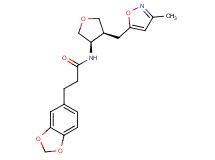 3-(1,3-benzodioxol-5-yl)-N-{(3R*,4S*)-4-[(3-methylisoxazol-5-yl)methyl]tetrahydrofuran-3-yl}propanamide