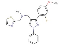 1-[3-(2-fluoro-4-methoxyphenyl)-1-phenyl-1H-pyrazol-4-yl]-N-methyl-N-(1,3-thiazol-2-ylmethyl)methanamine