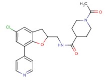 1-acetyl-N-{[5-chloro-7-(4-pyridinyl)-2,3-dihydro-1-benzofuran-2-yl]methyl}-4-piperidinecarboxamide