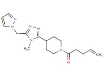 4-[4-methyl-5-(1H-pyrazol-1-ylmethyl)-4H-1,2,4-triazol-3-yl]-1-pent-4-enoylpiperidine