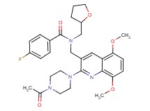 N-{[2-(4-acetyl-1-piperazinyl)-5,8-dimethoxy-3-quinolinyl]methyl}-4-fluoro-N-(tetrahydro-2-furanylmethyl)benzamide