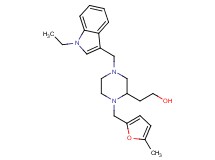 2-{4-[(1-ethyl-1H-indol-3-yl)methyl]-1-[(5-methyl-2-furyl)methyl]-2-piperazinyl}ethanol