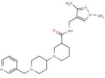 N-[(1,3-dimethyl-1H-pyrazol-4-yl)methyl]-1'-(pyridin-3-ylmethyl)-1,4'-bipiperidine-3-carboxamide
