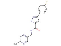 3-(4-fluorophenyl)-N-[(5-methyl-2-pyrazinyl)methyl]-1H-pyrazole-5-carboxamide