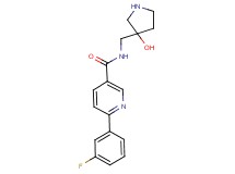 6-(3-fluorophenyl)-N-[(3-hydroxy-3-pyrrolidinyl)methyl]nicotinamide