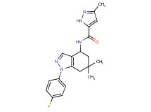 N-[1-(4-fluorophenyl)-6,6-dimethyl-4,5,6,7-tetrahydro-1H-indazol-4-yl]-3-methyl-1H-pyrazole-5-carboxamide