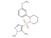 1-[(1,5-dimethyl-1H-pyrazol-4-yl)sulfonyl]-2-(3-methoxyphenyl)piperidine