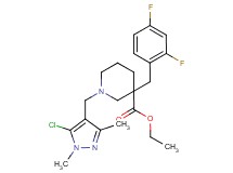 ethyl 1-[(5-chloro-1,3-dimethyl-1H-pyrazol-4-yl)methyl]-3-(2,4-difluorobenzyl)-3-piperidinecarboxylate