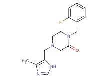 1-(2-fluorobenzyl)-4-[(4-methyl-1H-imidazol-5-yl)methyl]piperazin-2-one