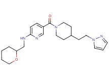 5-({4-[2-(1H-pyrazol-1-yl)ethyl]-1-piperidinyl}carbonyl)-N-(tetrahydro-2H-pyran-2-ylmethyl)-2-pyridinamine
