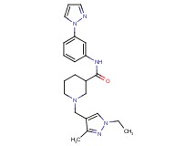 1-[(1-ethyl-3-methyl-1H-pyrazol-4-yl)methyl]-N-[3-(1H-pyrazol-1-yl)phenyl]-3-piperidinecarboxamide