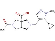 (3aS*,6aS*)-2-acetyl-5-[(5-cyclopropyl-1-methyl-1H-pyrazol-4-yl)methyl]hexahydropyrrolo[3,4-c]pyrrole-3a(1H)-carboxylic acid