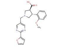 (3S*,4R*)-1-{[2-(2-furyl)pyrimidin-5-yl]methyl}-4-(2-methoxyphenyl)pyrrolidine-3-carboxylic acid