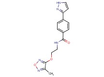 N-{2-[(4-methyl-1,2,5-oxadiazol-3-yl)oxy]ethyl}-4-(1H-pyrazol-3-yl)benzamide