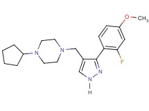 1-cyclopentyl-4-{[3-(2-fluoro-4-methoxyphenyl)-1H-pyrazol-4-yl]methyl}piperazine