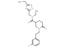 N-ethyl-N-[(3-ethyl-1,2,4-oxadiazol-5-yl)methyl]-1-[2-(3-fluorophenyl)ethyl]-6-oxo-3-piperidinecarboxamide