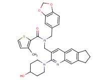 N-(1,3-benzodioxol-5-ylmethyl)-N-{[2-(4-hydroxy-1-piperidinyl)-7,8-dihydro-6H-cyclopenta[g]quinolin-3-yl]methyl}-3-methyl-2-thiophenecarboxamide