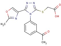 {[4-(3-acetylphenyl)-5-(2-methyl-1,3-oxazol-4-yl)-4H-1,2,4-triazol-3-yl]thio}acetic acid
