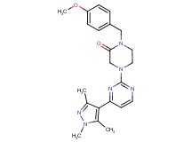 1-(4-methoxybenzyl)-4-[4-(1,3,5-trimethyl-1H-pyrazol-4-yl)pyrimidin-2-yl]piperazin-2-one