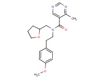 N-[2-(4-methoxyphenyl)ethyl]-4-methyl-N-(tetrahydrofuran-2-ylmethyl)pyrimidine-5-carboxamide