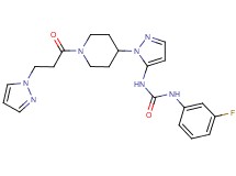 N-(3-fluorophenyl)-N'-(1-{1-[3-(1H-pyrazol-1-yl)propanoyl]-4-piperidinyl}-1H-pyrazol-5-yl)urea