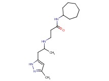N-cycloheptyl-3-{[1-methyl-2-(3-methyl-1H-pyrazol-5-yl)ethyl]amino}propanamide