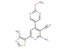 2-amino-4-(2-methoxypyrimidin-5-yl)-6-(4-methyl-1,3-thiazol-5-yl)nicotinonitrile