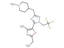 4-{[5-(2-ethyl-4-methyl-1,3-oxazol-5-yl)-1-(2,2,2-trifluoroethyl)-1H-1,2,4-triazol-3-yl]methyl}-1-methylpiperidine