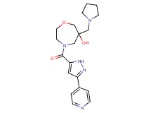 4-[(3-pyridin-4-yl-1H-pyrazol-5-yl)carbonyl]-6-(pyrrolidin-1-ylmethyl)-1,4-oxazepan-6-ol