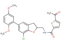5-acetyl-N-{[7-chloro-5-(2,5-dimethoxyphenyl)-2,3-dihydro-1-benzofuran-2-yl]methyl}-2-thiophenecarboxamide