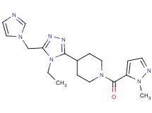 4-[4-ethyl-5-(1H-imidazol-1-ylmethyl)-4H-1,2,4-triazol-3-yl]-1-[(1-methyl-1H-pyrazol-5-yl)carbonyl]piperidine
