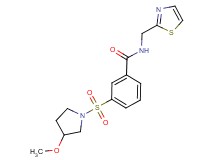 3-[(3-methoxypyrrolidin-1-yl)sulfonyl]-N-(1,3-thiazol-2-ylmethyl)benzamide