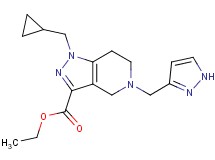 ethyl 1-(cyclopropylmethyl)-5-(1H-pyrazol-3-ylmethyl)-4,5,6,7-tetrahydro-1H-pyrazolo[4,3-c]pyridine-3-carboxylate