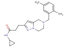 N-cyclopropyl-3-[5-(2,5-dimethylbenzyl)-4,5,6,7-tetrahydropyrazolo[1,5-a]pyrazin-2-yl]propanamide